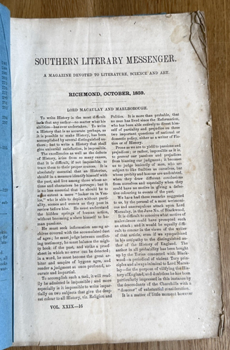 1859/60 Lot of 4 Southern Literary Messengers Richmond VA Poems Fiction History - Imagen 9 de 24