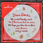 Hallmark Cookies For Santa Christmas Plate W Message 9" NEW IN BOX