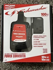 Schumacher DC to AC Power Converter for Mobile– 100W - AC / USB - 3 Foot Cable