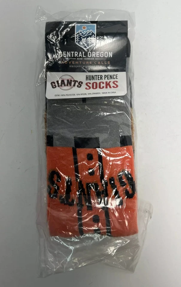 San Francisco Giants Hunter Pence Socks SGA Central Oregon 4/29/2018 NEW - Image 2 of 3