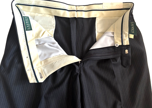 NEU MIT ETIKETT $ 125 RALPH LAUREN ANTHRAZIT WOLLE TOTAL COMFORT STRETCH HOSE mit BÜNDCHEN 38WX30L - Bild 8 von 14