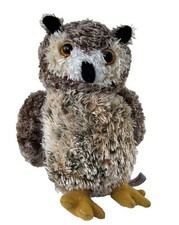 Aurora Osmond Great Horned Owl L Realistic Plush Brown Speckled Stuffed Animal