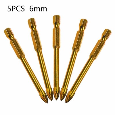 WHZSH Tools 5pcs 6mm Hex Shank Spear Point Head Drill Bits Set Ceramic Porcelain Marble Glass Tile Drill Bits s WHZSH Tools 5pcs 6mm Hex Shank Spear Point Head Drill Bits Set Ceramic Porcelain Marble Glass Tile Drill Bits s