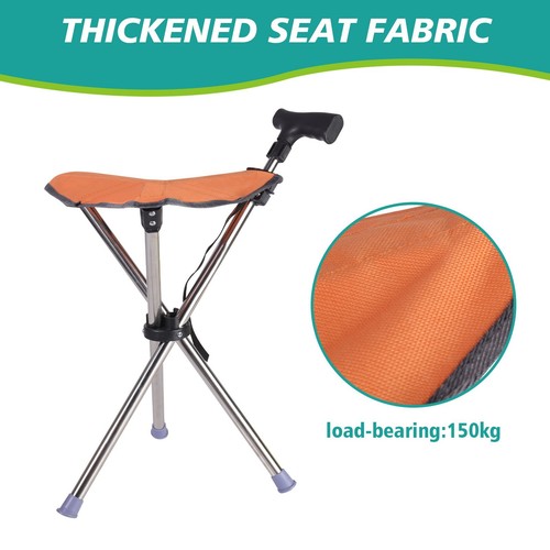 Bastón Plegable Asiento Aluminio Bastón Silla Taburete para Seniors, 150kg Carga - Imagen 2 de 23
