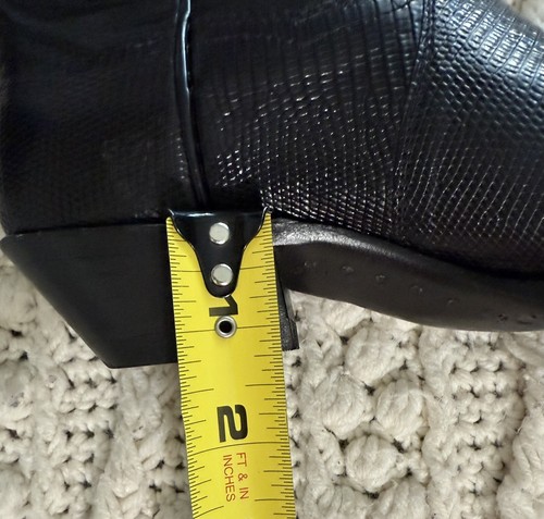 Panhandle Slim Black Leather Embroidered Exotic Western Boots Women Size 5 1/2 B - Picture 14 of 16