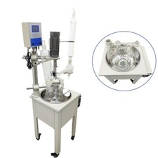 10L Single Layer Glass Reactor Lab Instruments Heating Distillation Chem 110V