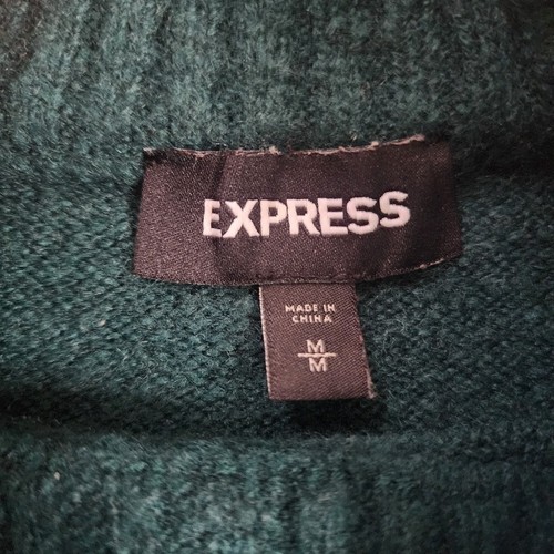EXPRESS Women's Green Knit Pullover Long Sleeve Cowl Winter Sweater Dress Medium - Picture 2 of 10