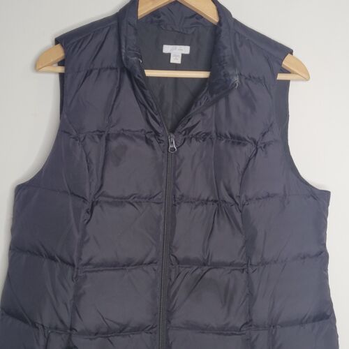 J Jill Vest Women Petite M Black Down Full Zip, Zip Pockets - Picture 3 of 12