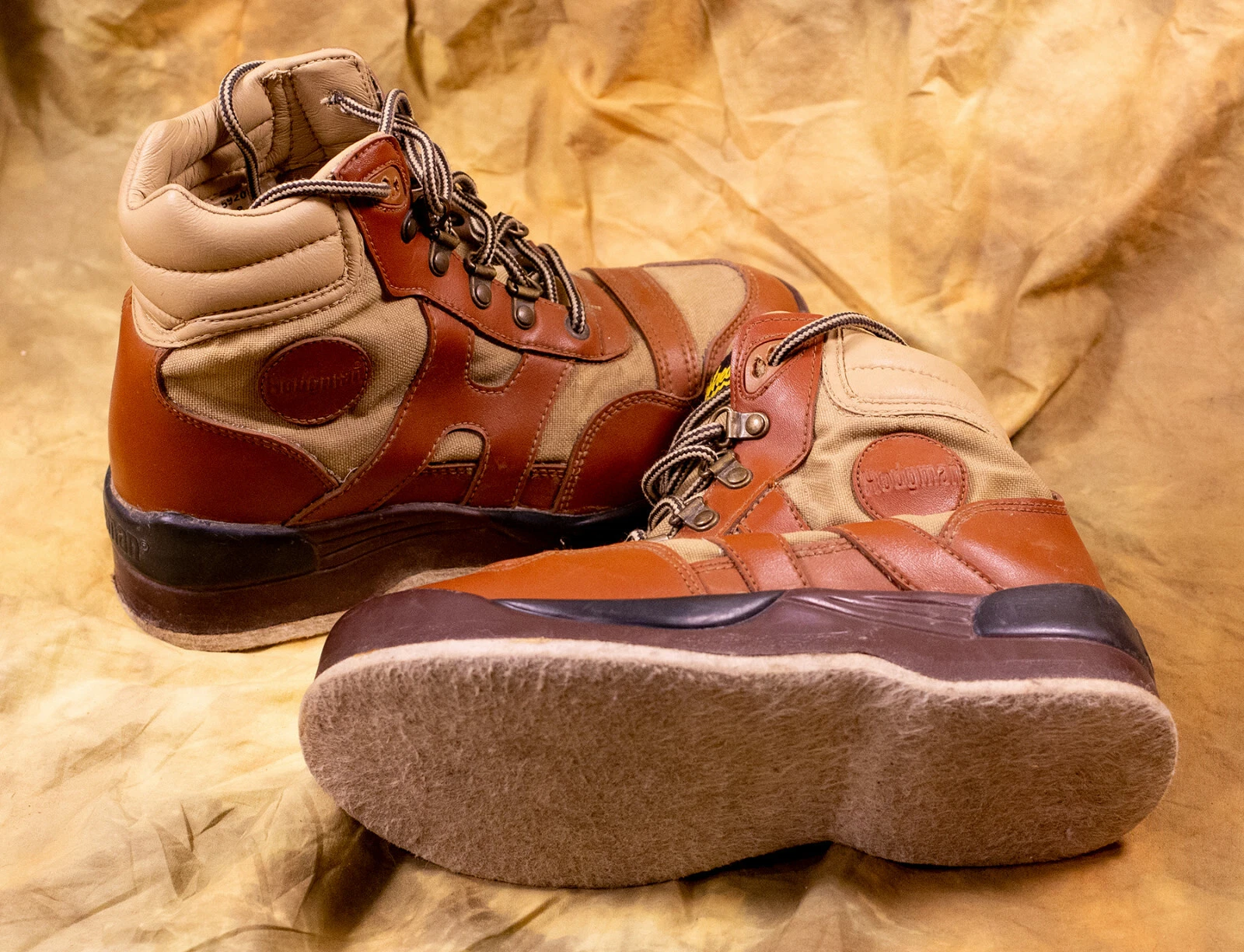 Hodgman Lakestream Beige & Brown Felt Sole Wading Boots - Size 8
