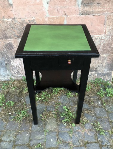 Original Spieltisch Beistelltisch um 1920 Schubladen grüne Platte - Bild 3 von 11