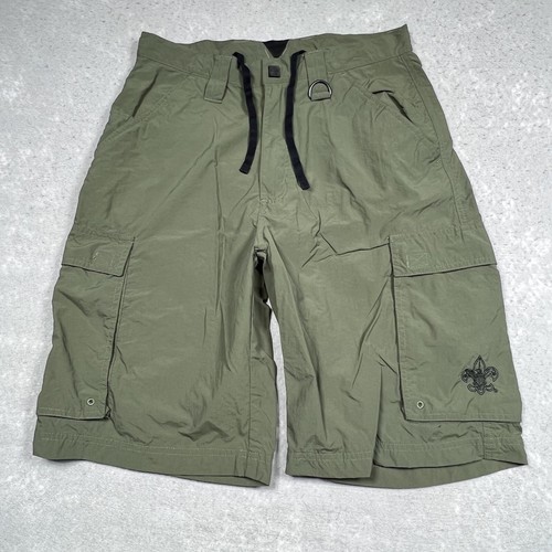 Boy Scouts of America Shorts Mens Small Green Cargo Centennial Uniform Nylon - Picture 1 of 11