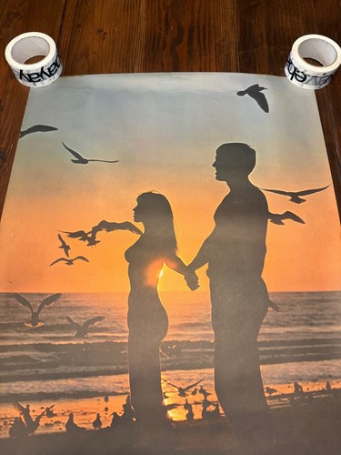 Vintage 60er Liebhaber am Strand Silhouette Poster 24x36 1968 berühmte Gesichter - Bild 2 von 5