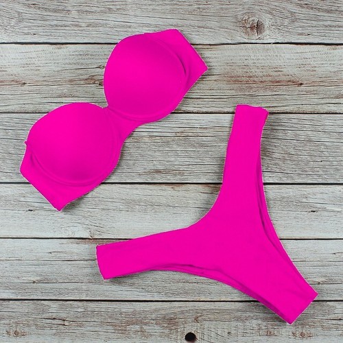 Bikini Women Swimsuit 2023 New Swimwear Push Up Bra Red Bikinis Set High Waist  - Bild 4 von 7