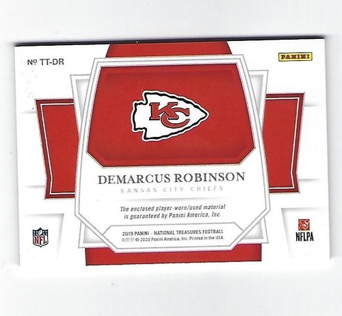 Demarcus Robinson 2019 Panini Nat Treasures Material Gold Card, # TT-DR, 18/25 - Picture 2 of 2