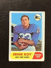 1968 Topps Football Ernie Koy Card #5 VG New York Giants Rookie RC