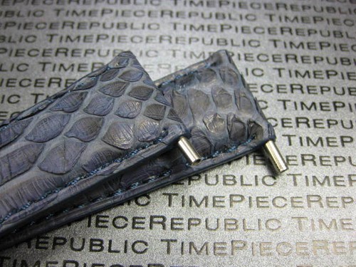 24mm PYTHON Leather Strap Blue White Brown Deployment Watch Band for PANERAI - Picture 17 of 32