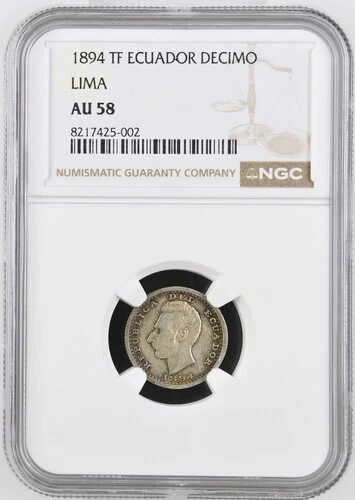 ECUADOR   DECIMO 1894  LIMA  KM # 50.3  NGC AU 58.