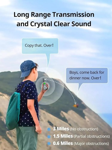 Walkie Talkies Recargables 2 Vías Niños Largo Alcance Juguete Regalo Exterior​ - Imagen 8 de 8