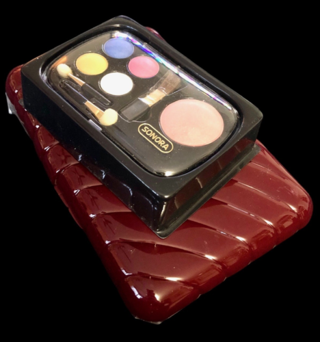 Vintage Make-up Kosmetikkoffer Beauty Sonora versiegelt neu aus altem Lagerbestand 1980er & Mini Handtasche Größe - Bild 3 von 9