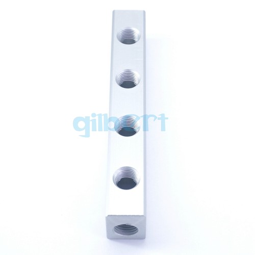 Divisor de bloques colector de aire neumático de aluminio sólido de aluminio sólido G1/4" BSPP de 4 vías y 6 puertos - Imagen 4 de 4
