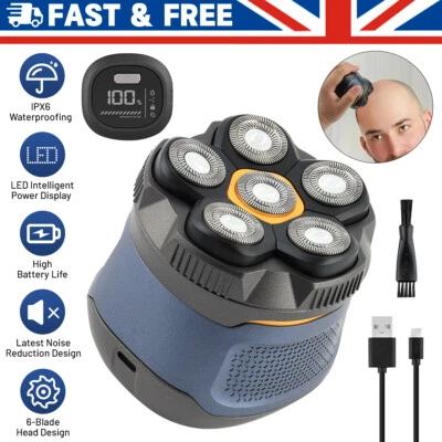 Electric Head Shaver for Bald Men 6D Magnetic Razor Wet/Dry Beard Hair Trimmer