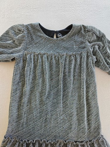 Wonder Nation Dress Girls Extra Large Gray Metallic Crew Neck Ruffled Lined - Picture 6 of 12