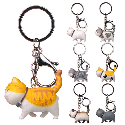 Key Ring Cute Cartoon Cat Keychain Handbag Pendant Women Men Car Key Chain Gift - Picture 2 of 18