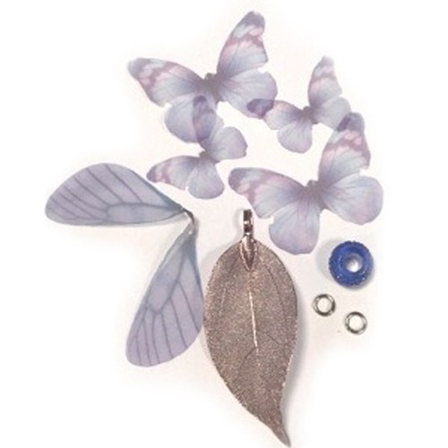 Real Hoja & Organza Mariposas Set - Variedad De Colores - Imagen 4 de 8