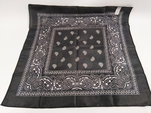 10 Pack Head Wrap Scarf Bandana Large 21" X 21" - Black Paisley - Picture 3 of 6