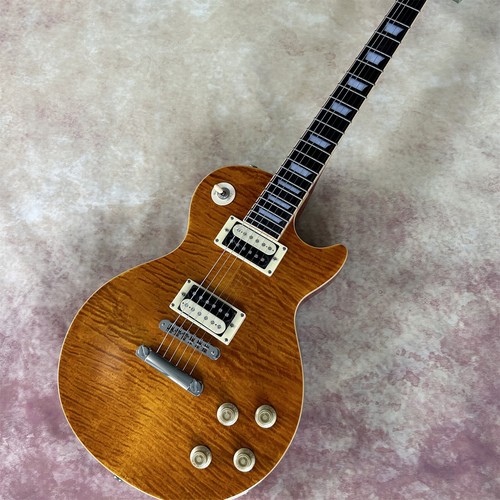 Factory Brown LP Solid Body Electric Guitar: 22 Frets, HH Pickups Chrome Parts - Picture 2 of 14