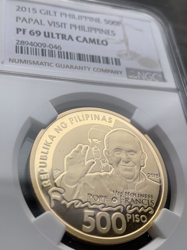 2015 Philippines Papal Visit 500 Piso NGC PF69 Ultra Cameo Pagdalaw ng Papa - Picture 2 of 4