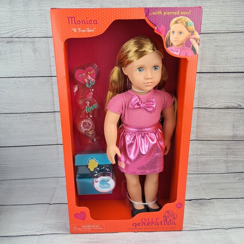 Our Generation Monica 18 Zoll Schmuck Modepuppe mit durchbohrten Ohren blond neu  - Bild 1 von 17