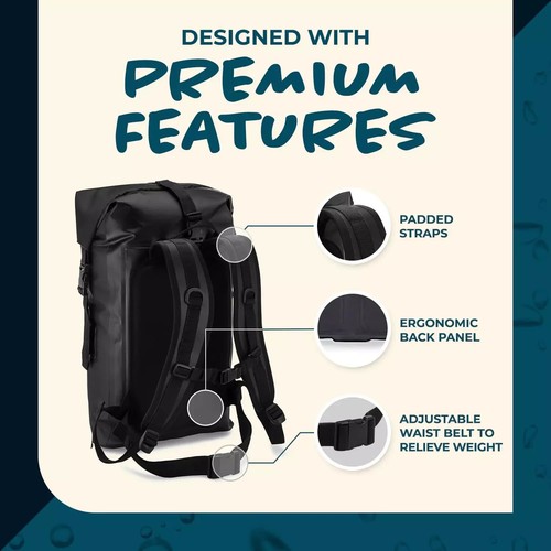 Earth Pak Waterproof Backpack: 35L Heavy Duty Roll-Top Closure with Easy Acces - Picture 3 of 7