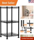 Adjustable 3-Tier Metal Shelving Unit - Compact Storage Rack for Any Room