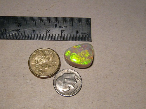 16 ct. Semi Black Opal   --   Natural Australian  Opal -- Neon color - Picture 2 of 11