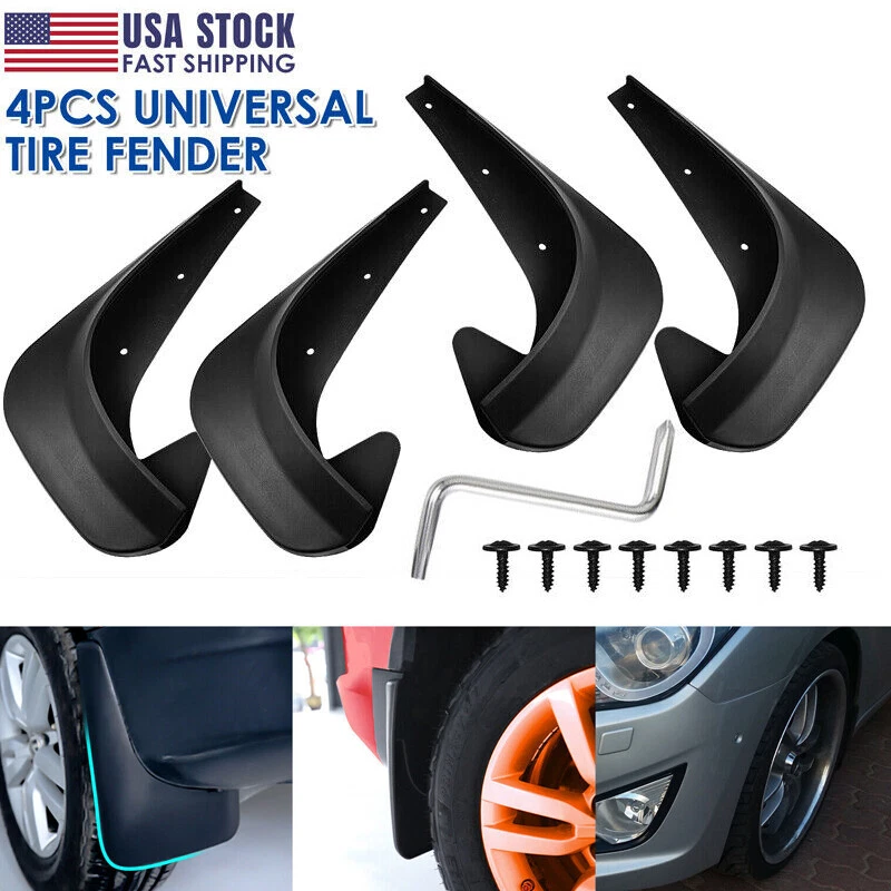 4PCS Durable Plastic Mud Flaps Splash Guards for Car Front Rear Fenders