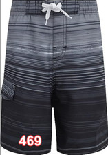 Kanu Surf Boys' Barracuda Quick Dry UPF 50 Beach Swim Trunk Surfline Black L