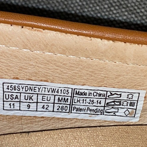 Mocasines ortopédicos Vionic Sydney cuero tostado sin cordones mocasines de conducción zapatos talla 11 - Imagen 7 de 11