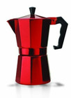 New Open Box PRIMULA  6 Cup Aluminum Espresso Coffee Maker Red Model Pere - 3306
