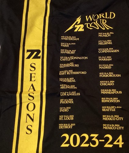 XL Metallica 23-24 World Tour Shirt Original Konzert selten mehrere Termine NEU - Bild 5 von 10