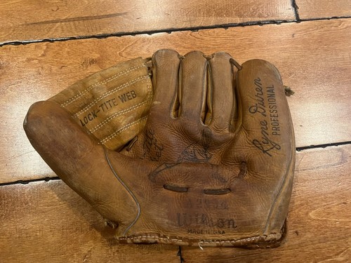 VINTAGE 1950s RYAN DUREN WILSON BASEBALL GLOVE MITT BUTTON BACK - Picture 1 of 7