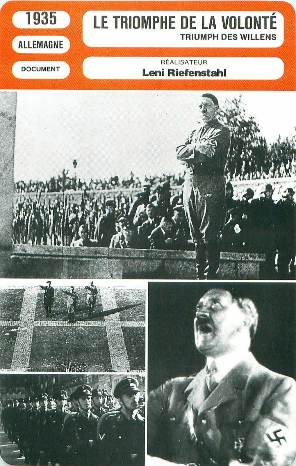 Le Triomphe De La Volonte Leni Riefenstahl FICHE CINEMA : LENI RIEFENSTAHL - TRIOMPHE DE LA VOLONTÉ (LE) - 1935 | eBay