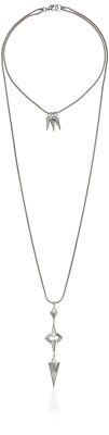 Noir Schmuck milchig leuchtende Silber Halskette, 15''