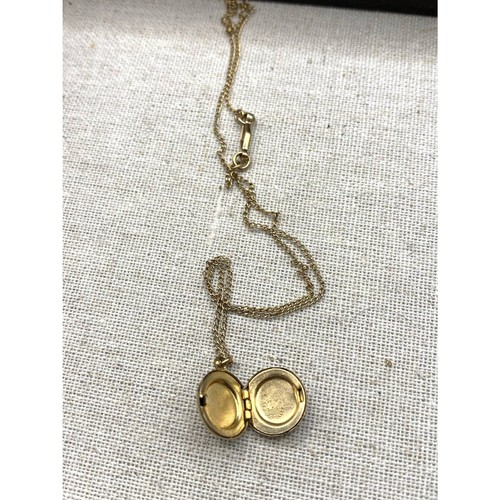 Antik NFS Co1/20 10k Gelbgold gefüllt rund Medaillon Anhänger 15" Kette Halskette - Bild 6 von 8