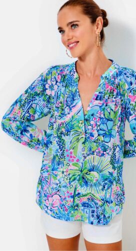 Lilly Pulitzer Neu mit Etikett Elsa Seidentop Lilly’s House Anniversary 🎉 Größe L,XL - Bild 24 von 24
