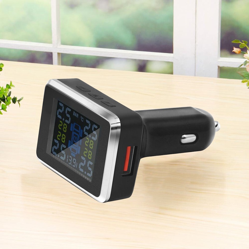Car Tire Pressure Monitoring System LCD Digital Display Auto Tyre