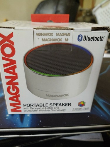 Magnavox Mma3652-SL SILVER Portable Speaker With Bluetooth AND Decorative Lights - Picture 1 of 7
