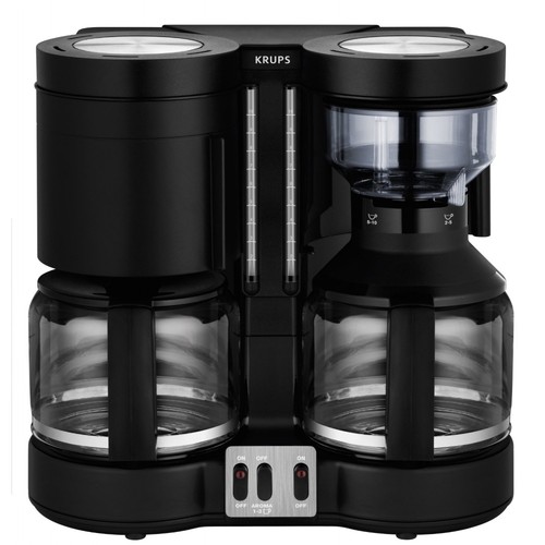 Krups KM8508 DuothekPlus Schwarz Kombi-Kaffee-//Teemaschine zwei Glaskannen