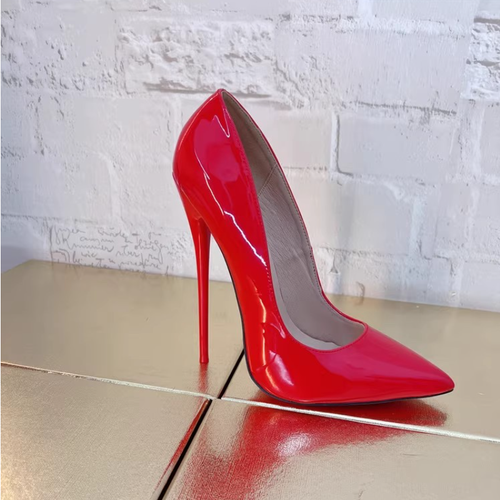 Damen Stiletto Slipper Super High Heels Lackleder Pumps Spitz Schuhe - Bild 5 von 28