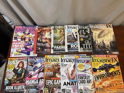 Lot Of 12 Imagine Fx Digital Art Magazines -- No DVDs!! (lot#48)